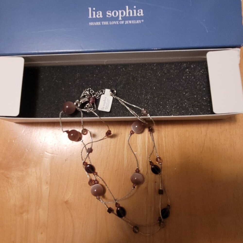 Necklace with purple beads